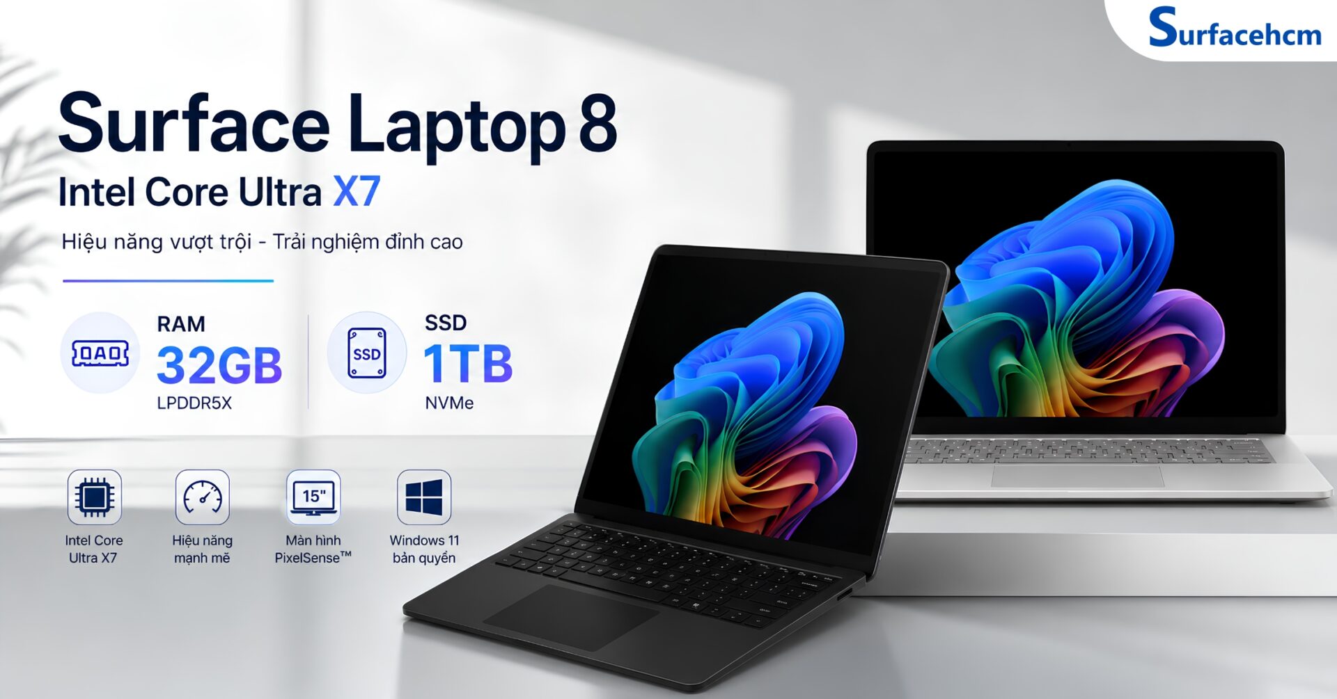 Surface Laptop 8 Intel Core Ultra X7 32GB 1TB 15" Chính Hãng
