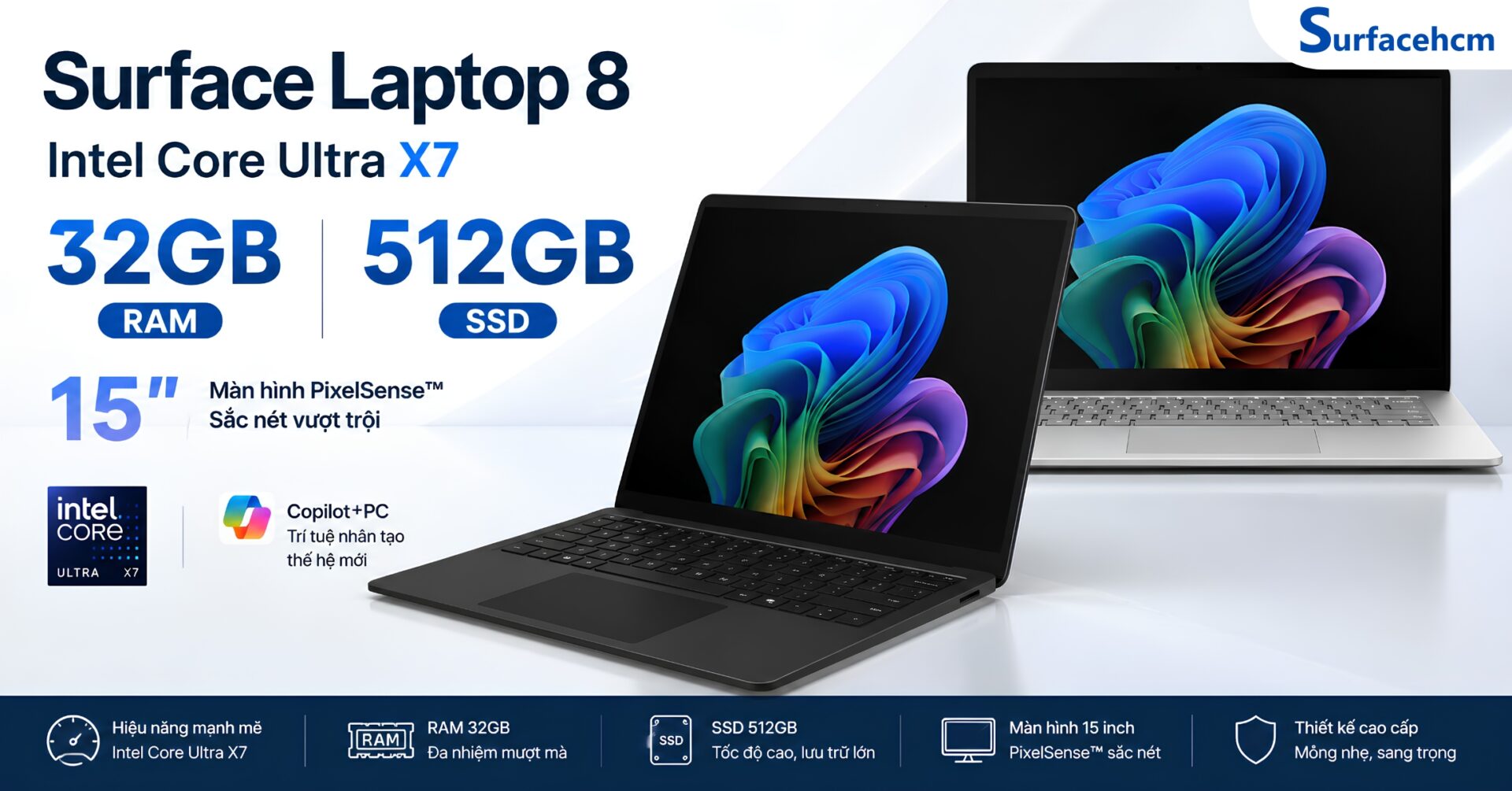 Surface Laptop 8 Intel Core Ultra X7 32GB 512GB 15" Chính Hãng
