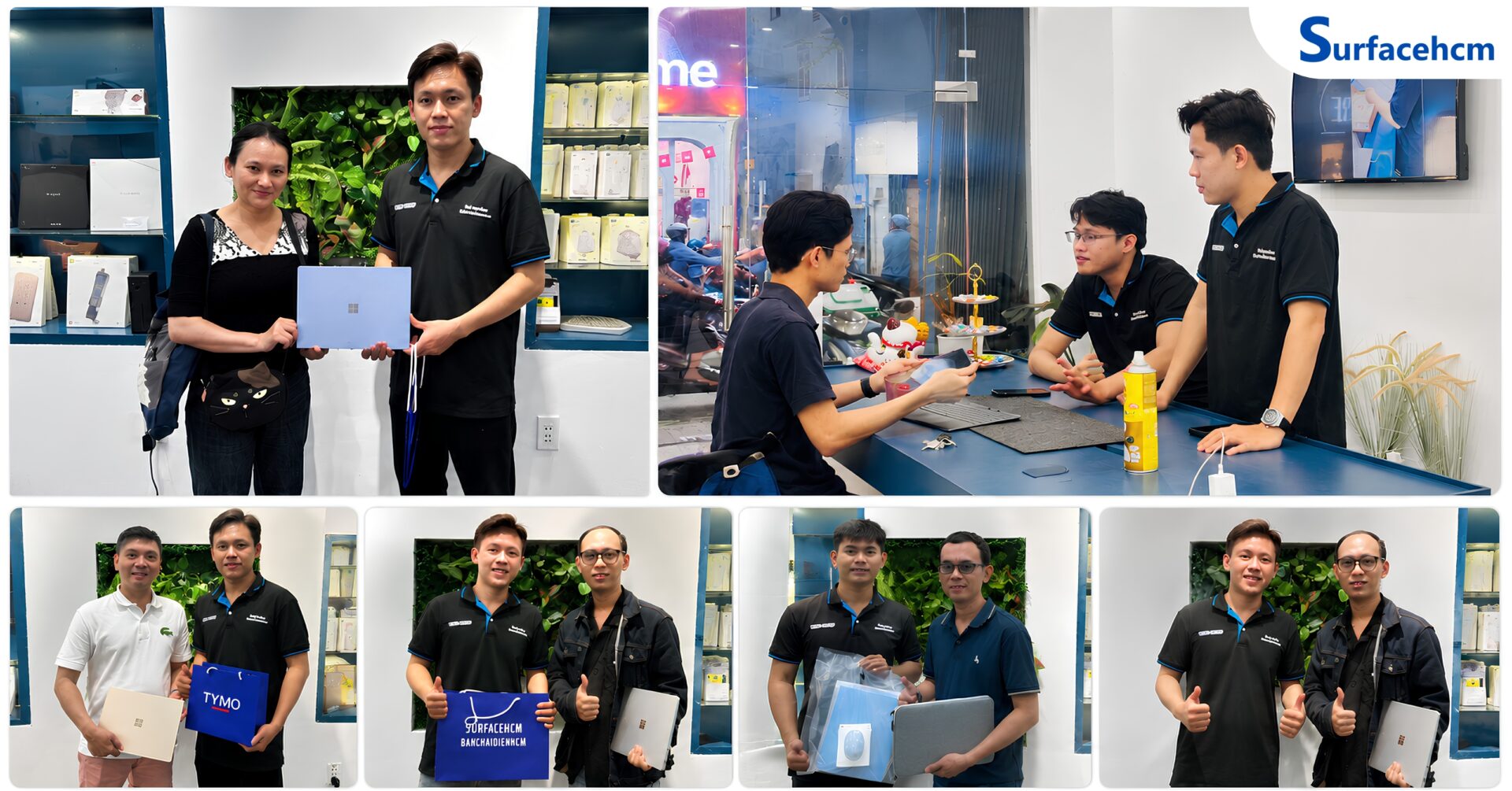 Khách hàng trải nghiệm mua sắm tại Surfacehcm