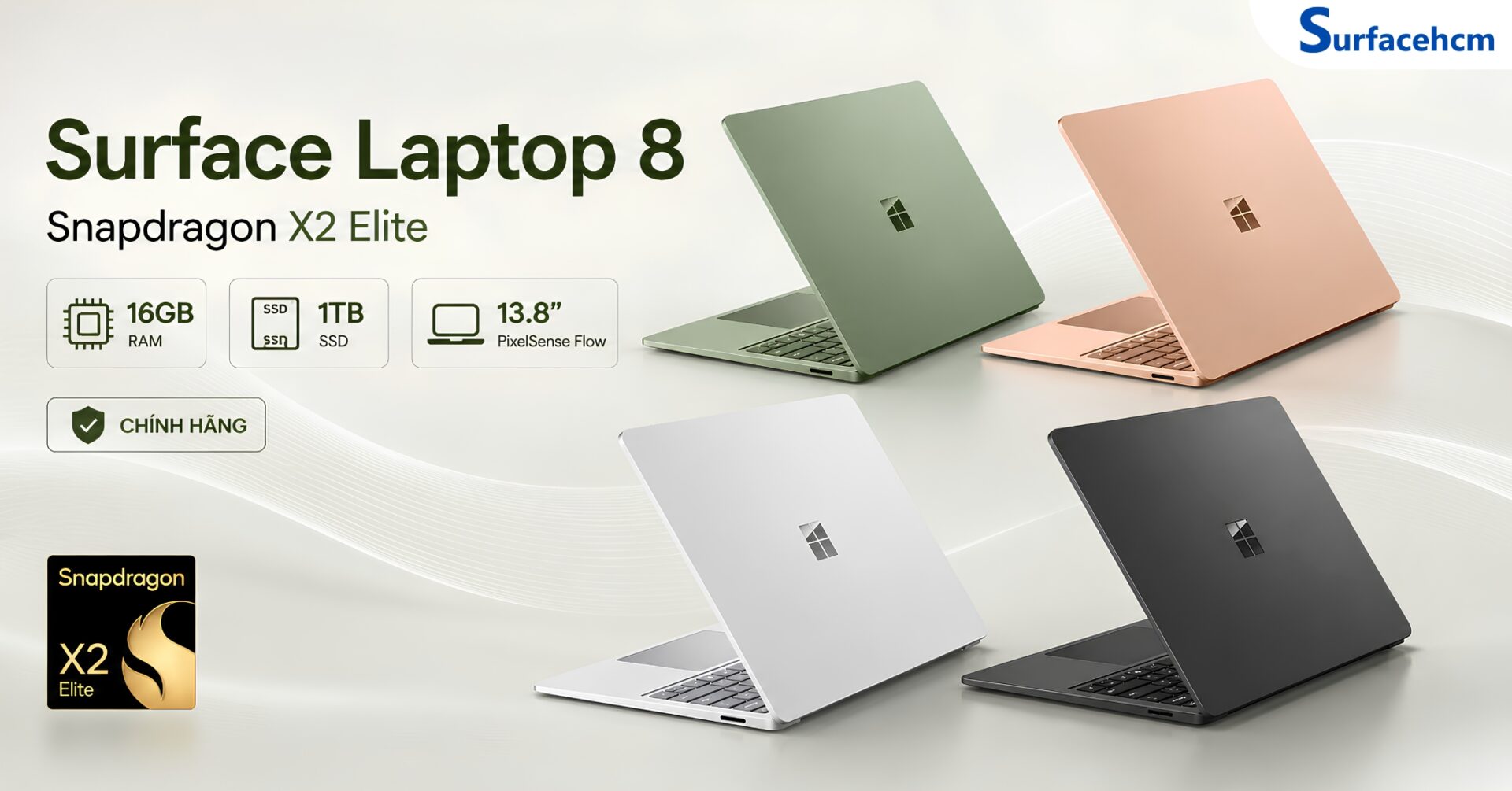 Surface Laptop 8 Snapdragon X2 Elite 16GB 1TB 13.8 inch Chính Hãng
