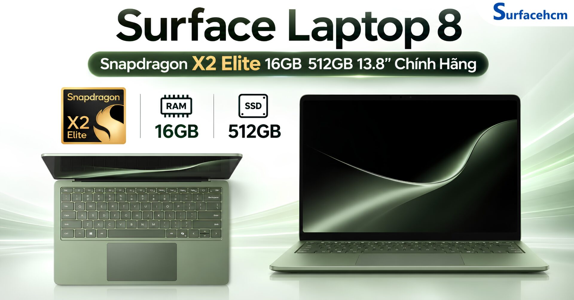 Surface Laptop 8 Snapdragon X2 Elite 16GB 512GB 13.8 inch Chính Hãng