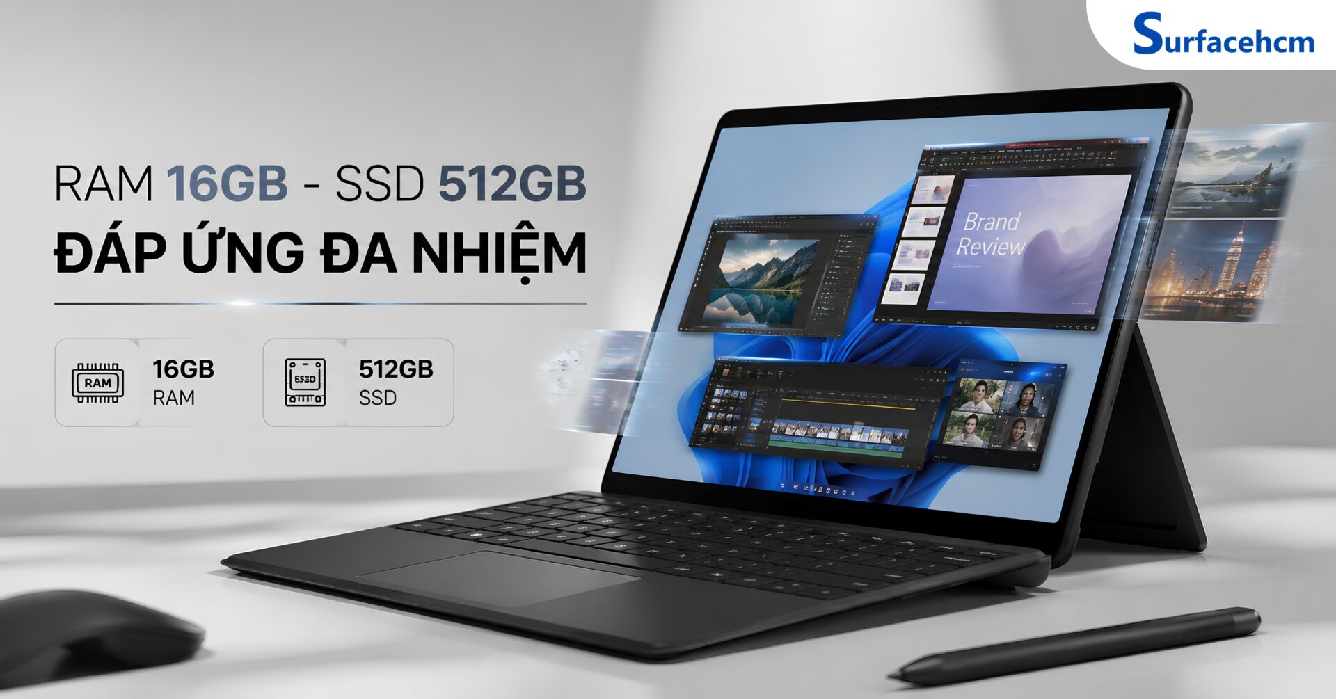 RAM 16GB LPDDR5x Và SSD 512GB Đáp Ứng Tốt Nhu Cầu Đa Nhiệm