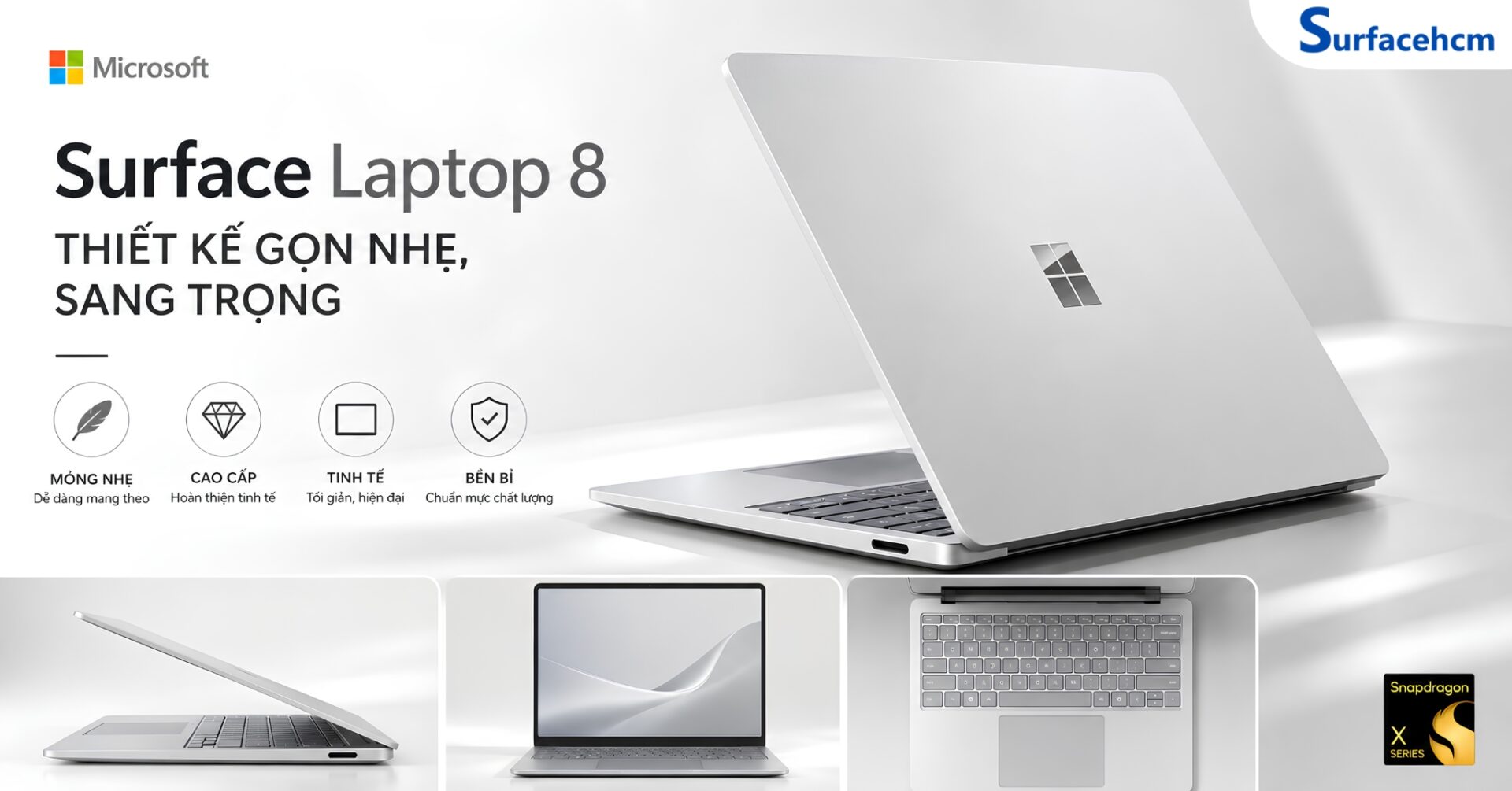 Ngoại hình của Surface Laptop 8