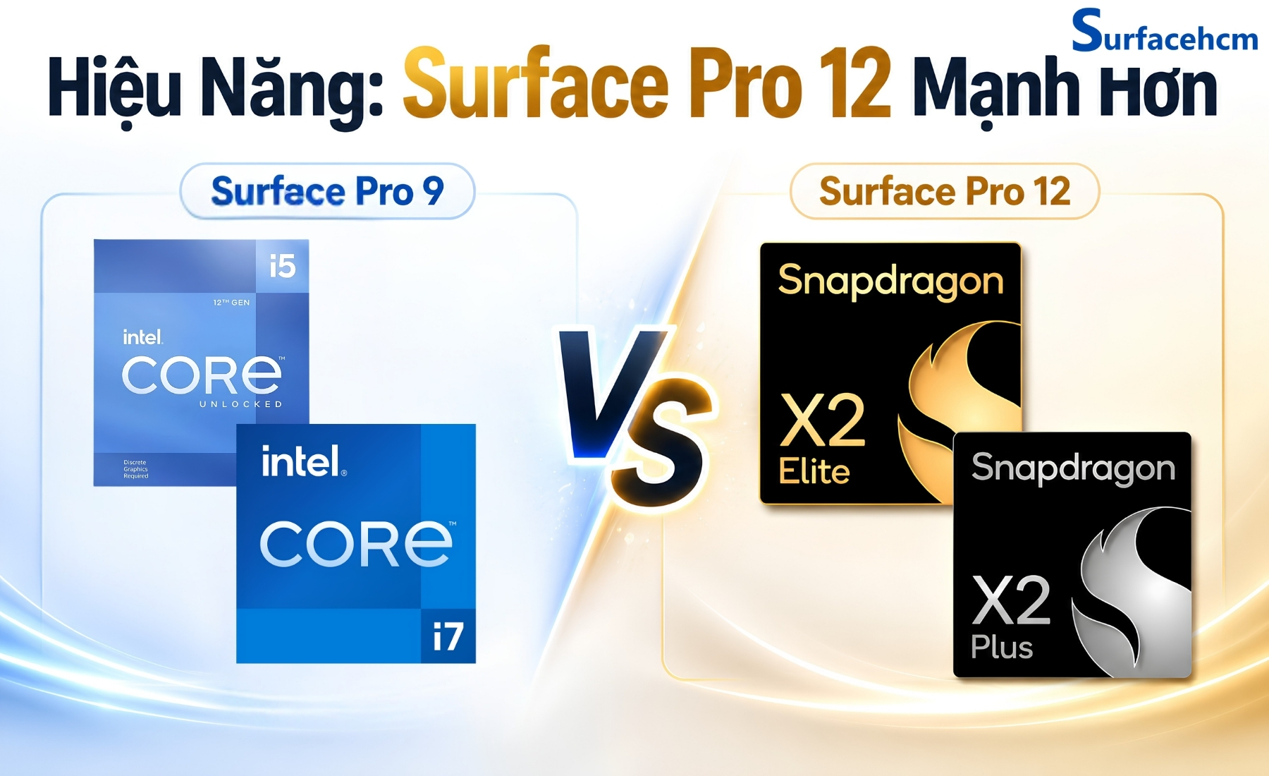 Hiệu năng của Surface Pro 12 mạnh và tiết kiệm điện năng hơn nhờ chip Snapdragon