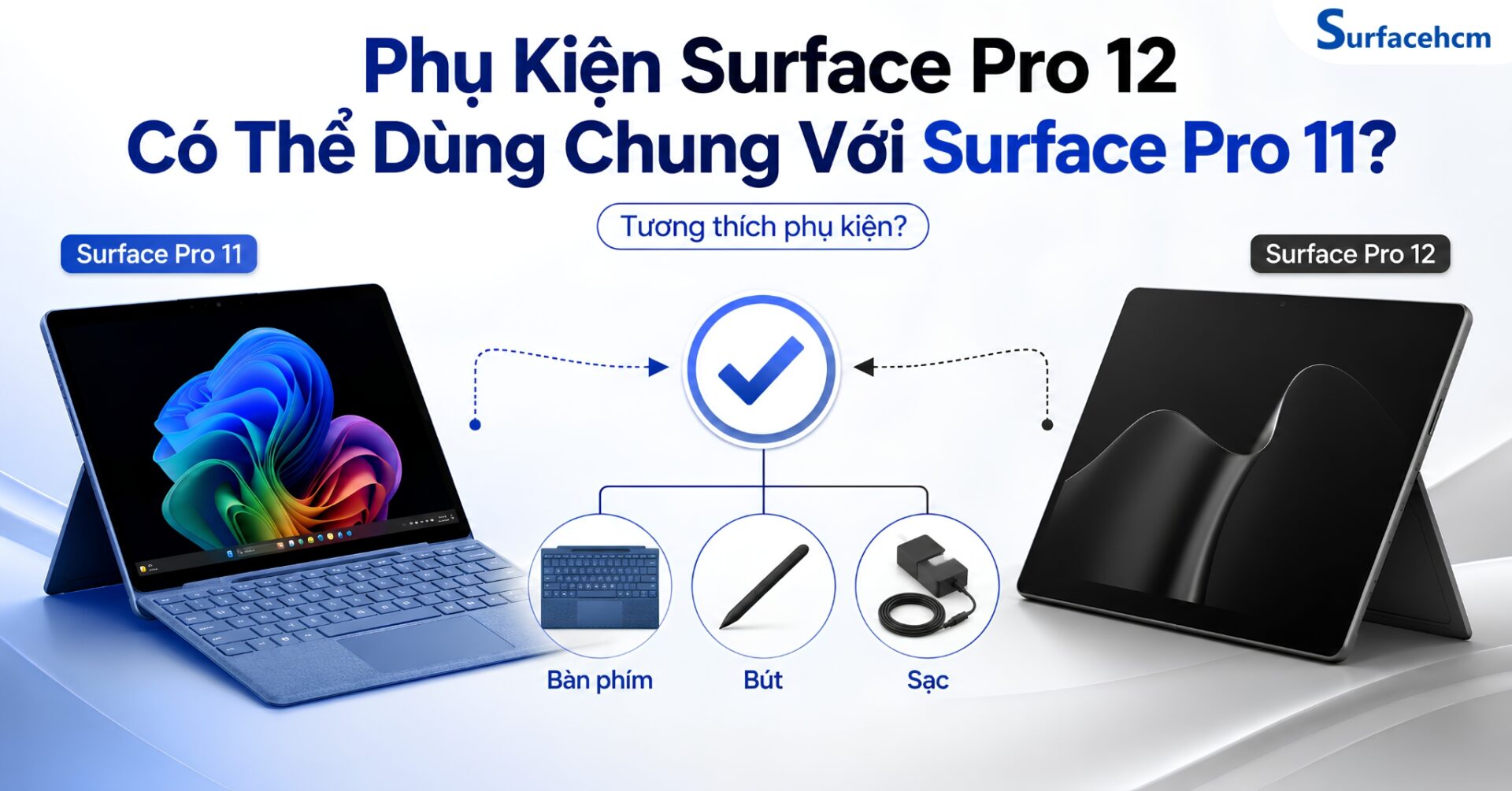 Bàn phím và Surface Slim Pen dùng chung trên Surface Pro 11 và Surface Pro 12 13 inch