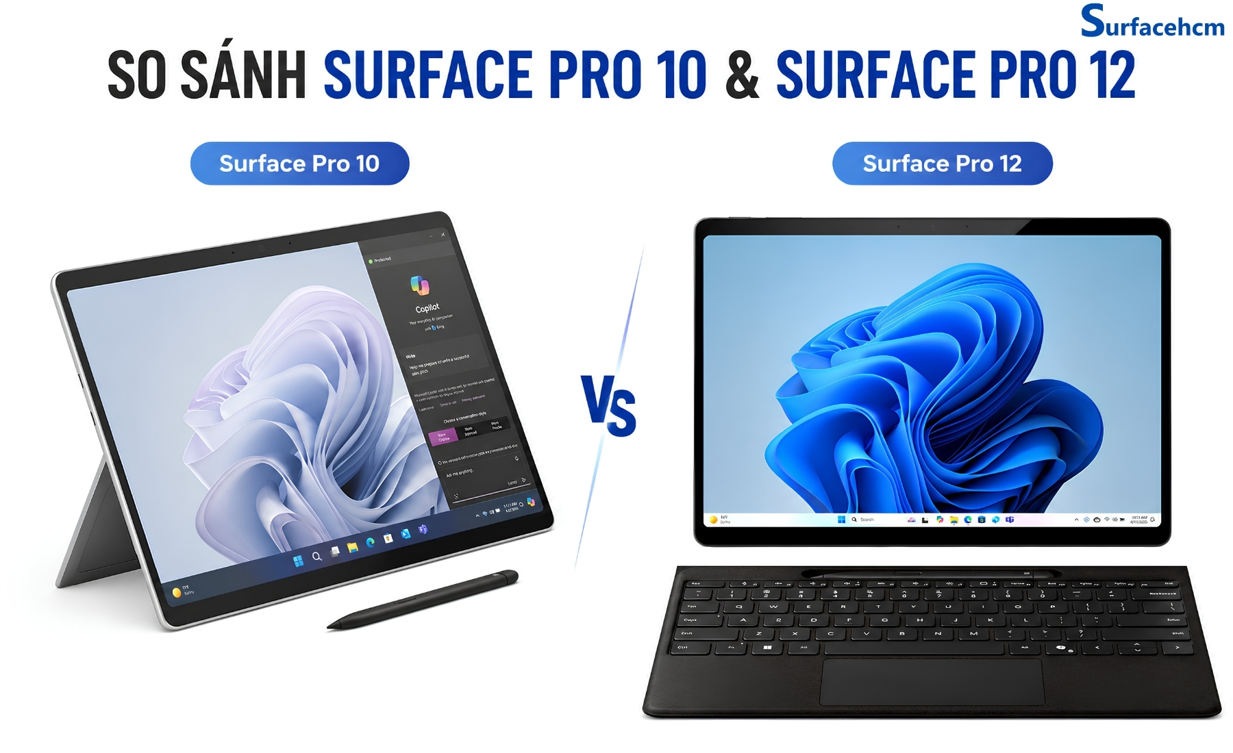 So sánh Surface Pro 10 & Surface Pro 12
