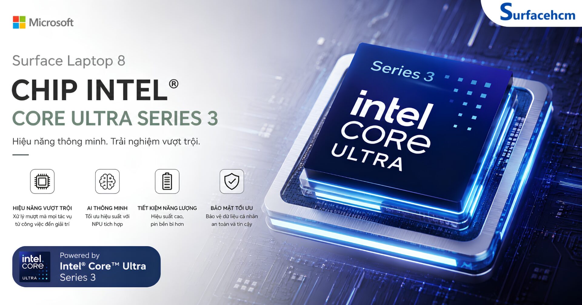 Intel Core Ultra Series 3 Trên Surface Laptop 8