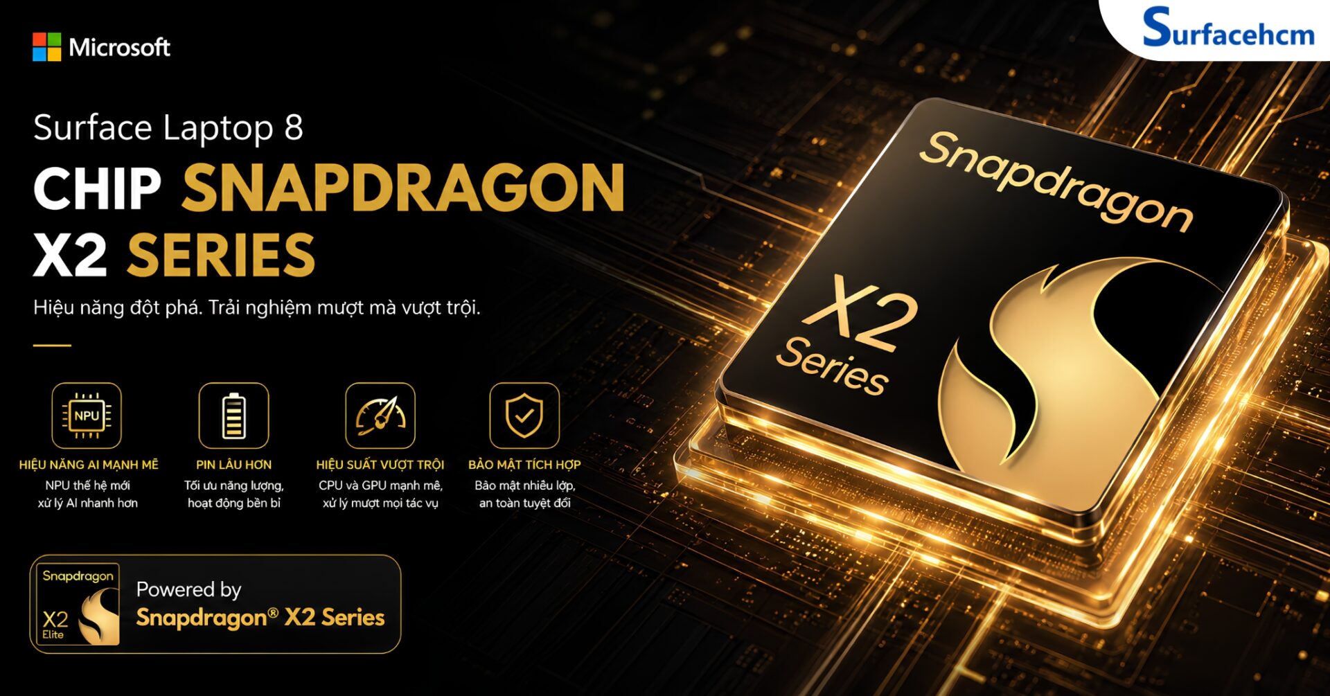 Snapdragon X2 Plus Và X2 Elite trên Surface Laptop 8