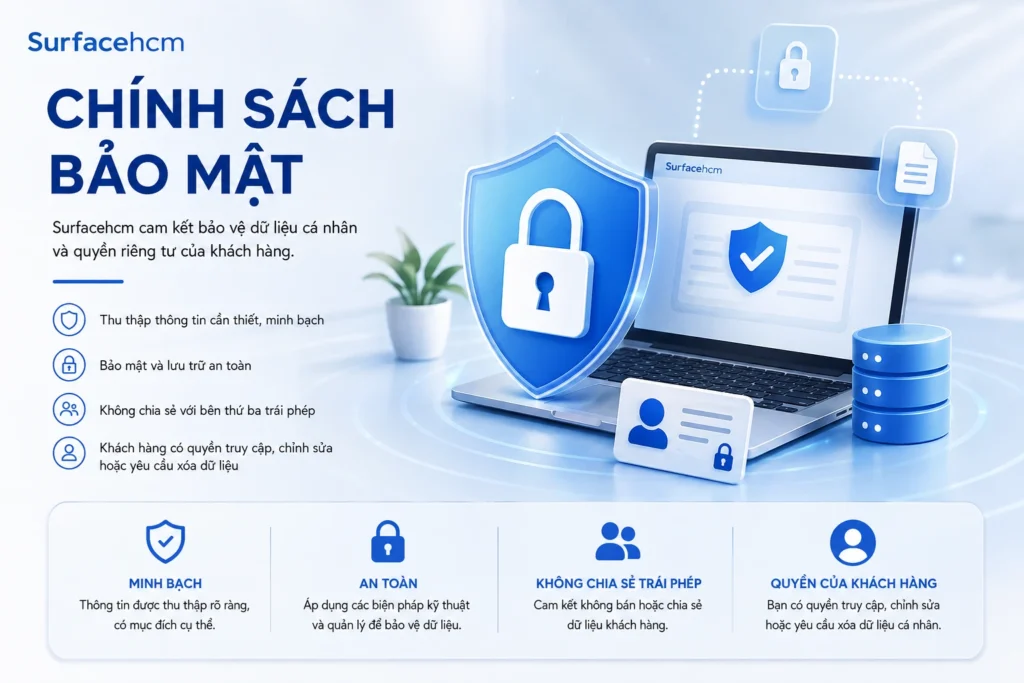 Chính sách bảo mật và bảo vệ dữ liệu cá nhân tại Surfacehcm