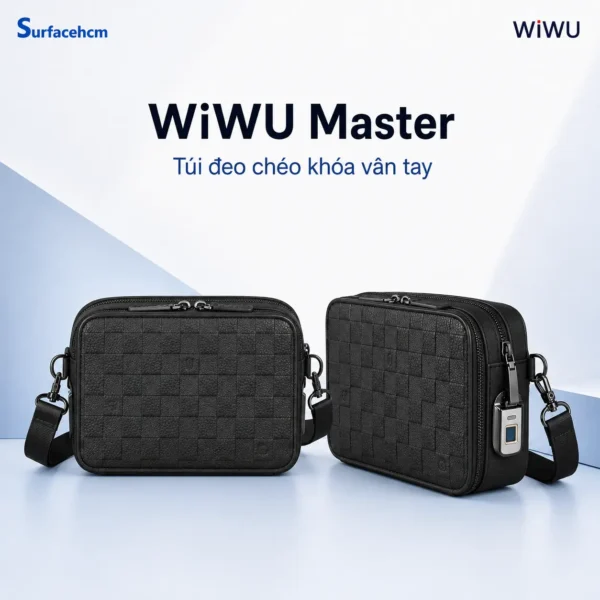 Túi đeo chéo Wiwu Master khóa vân tay Chính Hãng