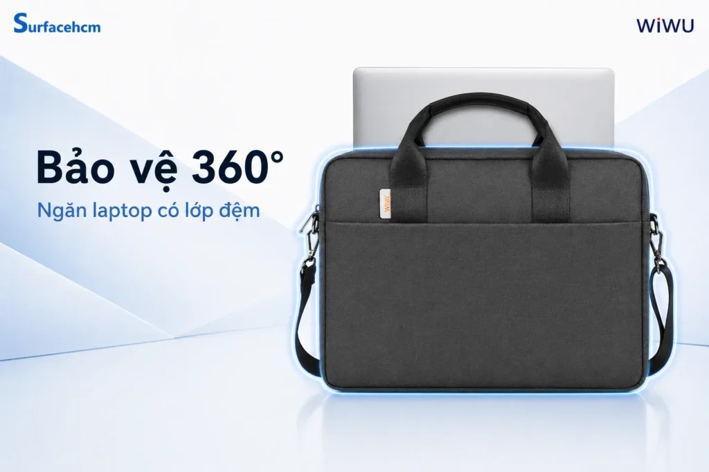 Túi WiWU Minimalist Laptop Bag Pro với lớp đệm bảo vệ laptop 360 độ
