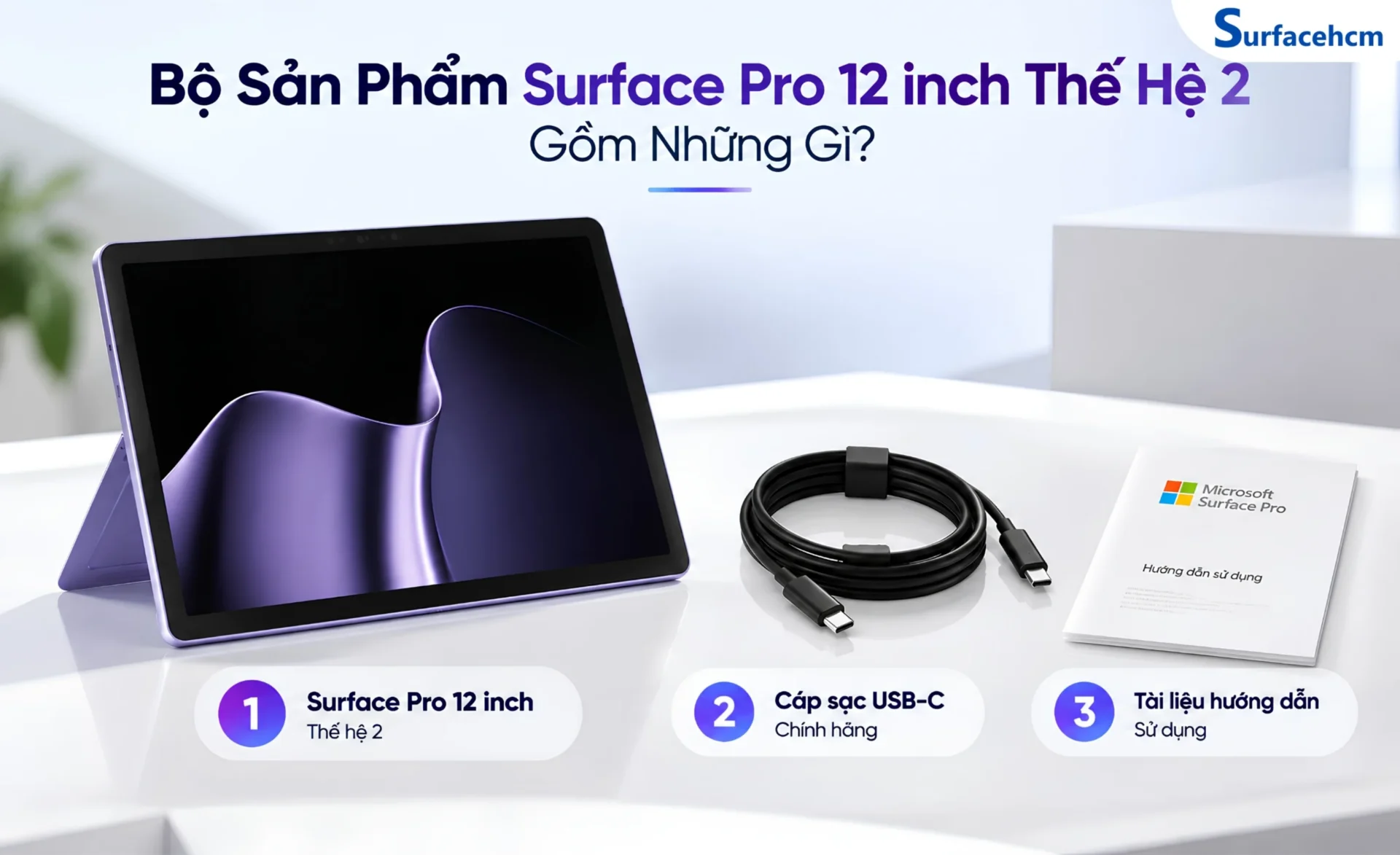 Bộ Sản Phẩm Surface Pro 12 inch Thế Hệ 2 Chính hãng