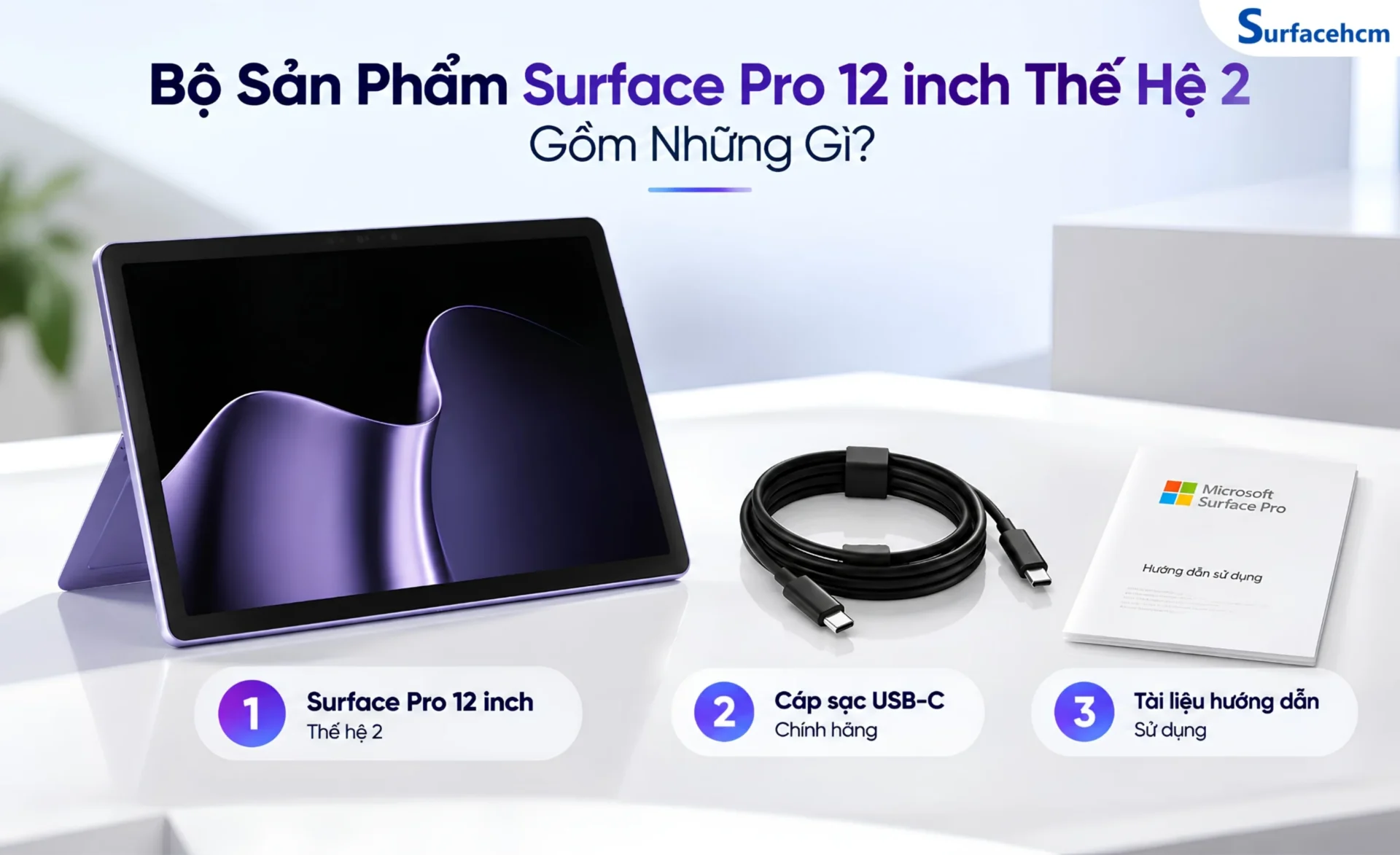 Bộ Sản Phẩm Surface Pro 12 inch Thế Hệ 2 Chính hãng