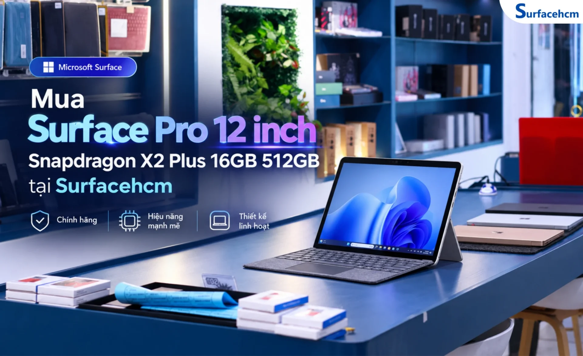 Mua Surface Pro 12 Inch Snapdragon X2 Plus 16GB 512GB tại SurfaceHCM