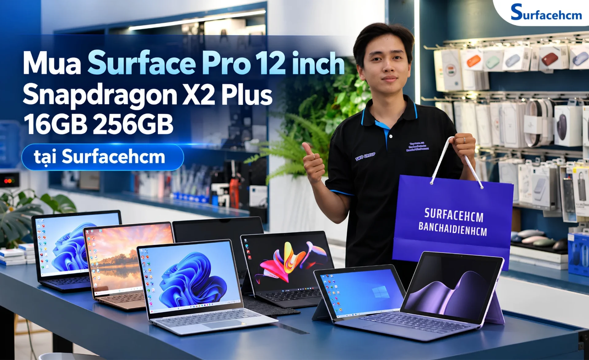 Mua Surface Pro 12 inch Snapdragon X2 Plus 16GB 256GB tại Surfacehcm