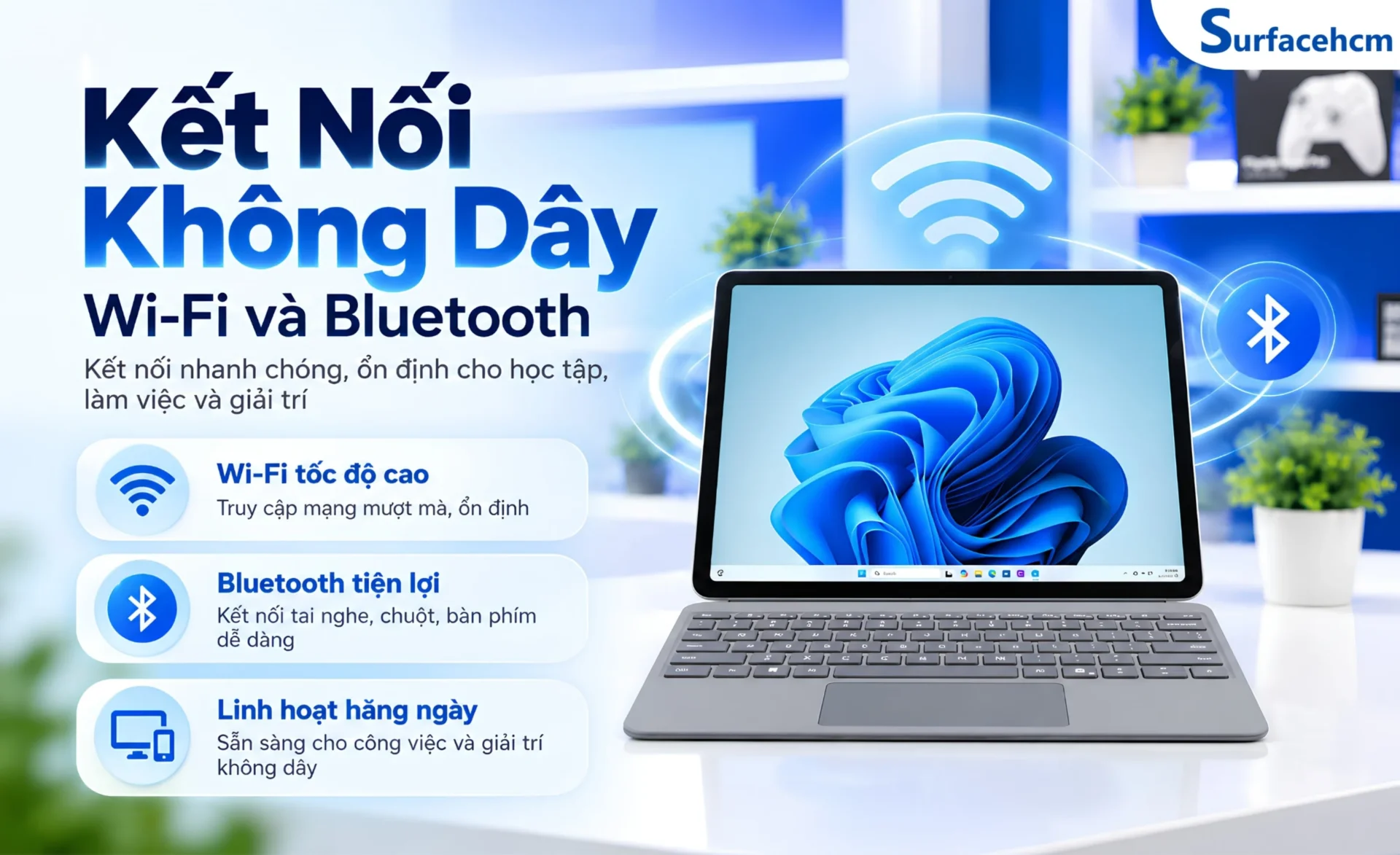 Surface Pro 12 inch hỗ trợ Wi-Fi 7 và Bluetooth Core 5.4
