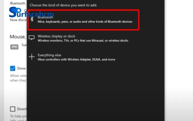 Các thao tác thực hiện để kết nối Surface Pen với Suface Pro