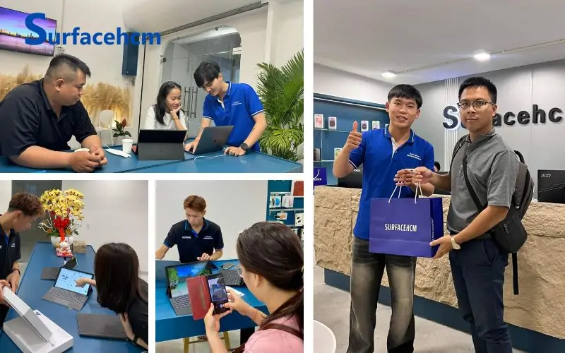 Hình ảnh khách hàng trải nghiệm sản phẩm Surface Pro 10