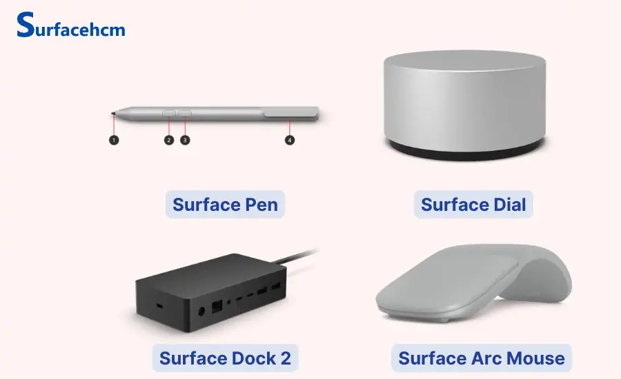 Surface Laptop 6 tương thích với nhiều phụ kiện của Microsoft.