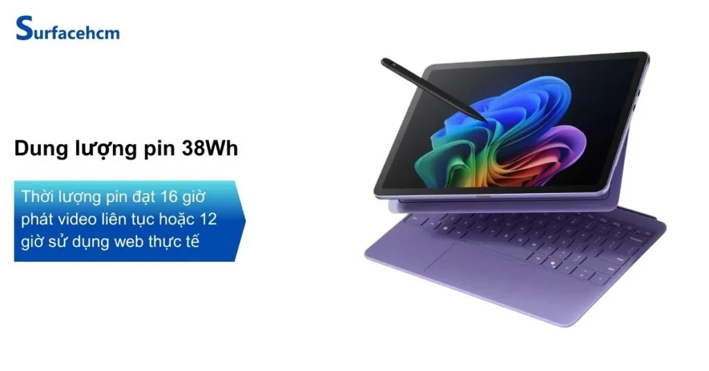Dung lượng pin Surface Pro 12 inch