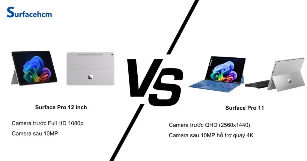 So sánh camera của Surface Pro 12 inch và Surface Pro 11