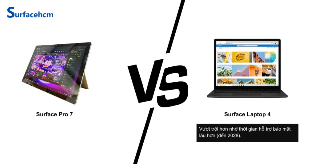 Hệ điều hành và hỗ trợ phần mềm của Surface Pro 7 và Surface Laptop 4