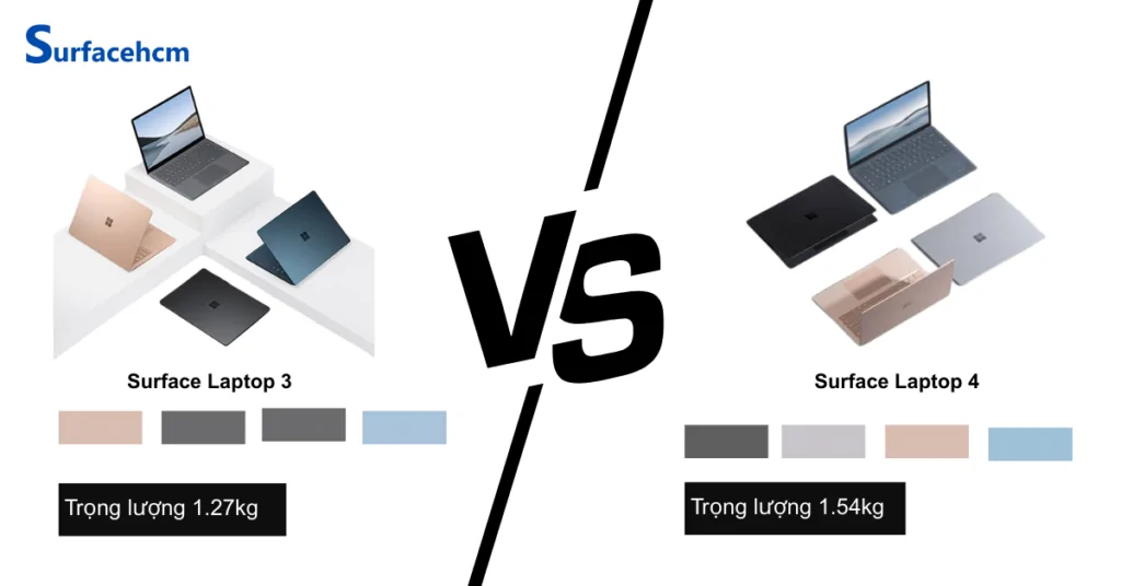 Thiết kế của Surface Laptop 3 và Surface Laptop 4