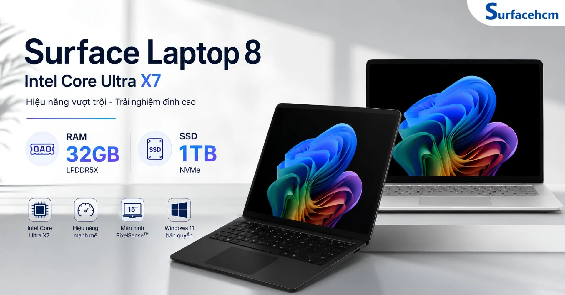 Surface Laptop 8 Intel Core Ultra X7 32GB 1TB 15" Chính Hãng