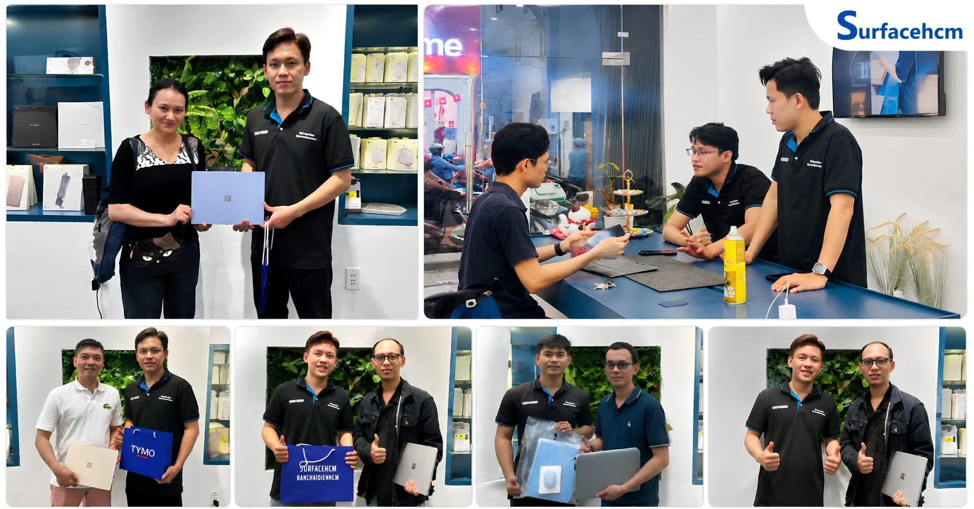 Khách hàng trải nghiệm mua sắm tại Surfacehcm